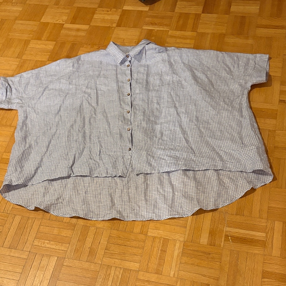 Magic linen Blue Checkered Shirt